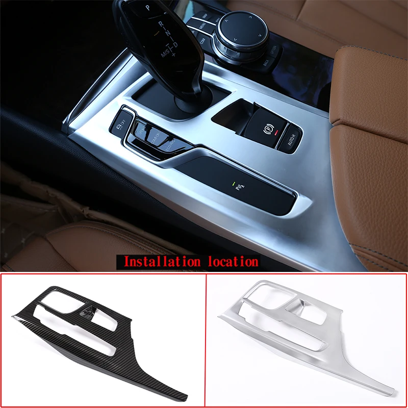 

1 Pcs ABS Carbon Fiber/Chrome Center Console Gear Shift Panel Cover Trim For BMW 5 Series G30 2017 2018 LHD Car Accessories