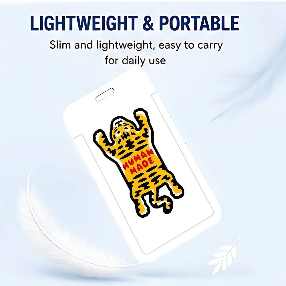 Animal Tiger Clear ID Card Holder Lanyard Neck Strap Badge Case Door Credit Card Protector Daily Gift view 2
