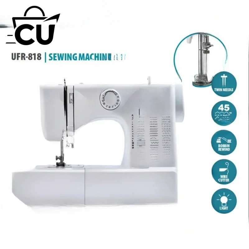 Household Multifunctional 45 Thread Type Double Needle Mini Sewing Machine Lock Edge Nail Grommets