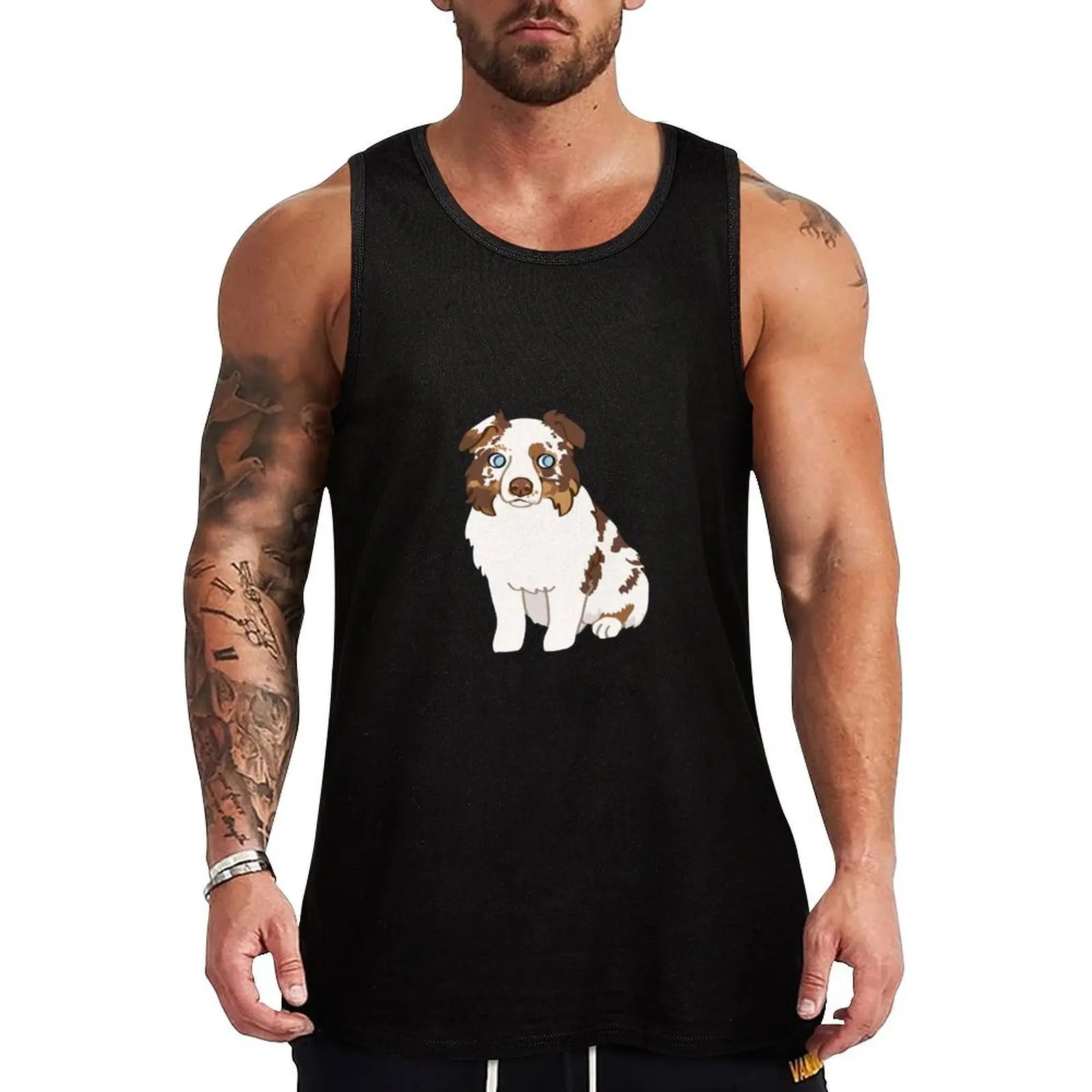 Camiseta sin mangas Red Merle Australian Shepherd / Red Merle Aussie, camiseta informal holgada sin mangas, camisa de playa de verano