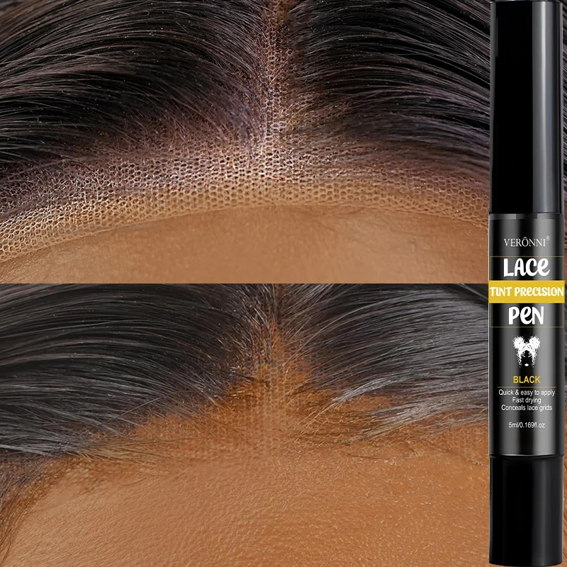 

Lace Tint Precision Pen - 4 Assorted Shades, Easy Application, Portable Design, Ideal for Concealing Lace Hair Grids & Hairline