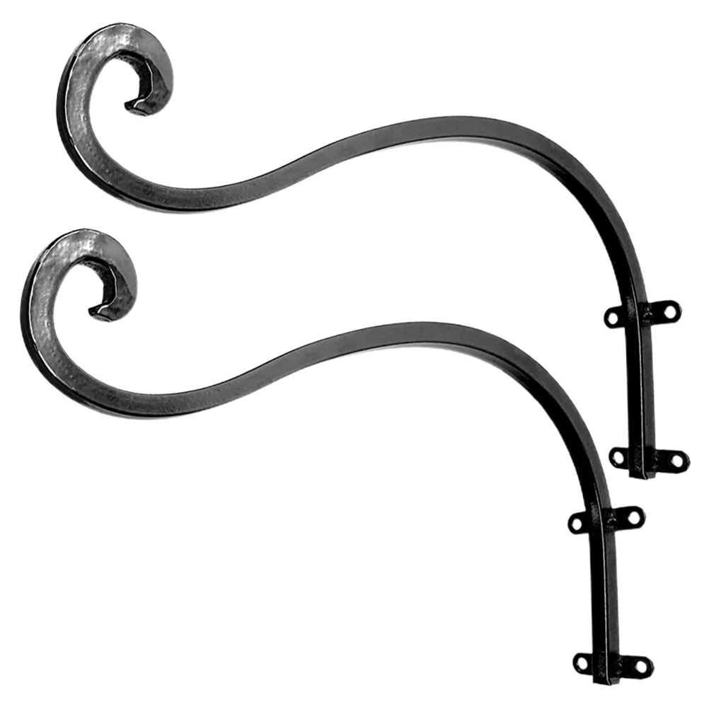 

2Pcs Wall Hanging Flower Basket Hooks Iron Plant Bracket for Fence Home Decor Garden Planter Hook Sturdy Durable