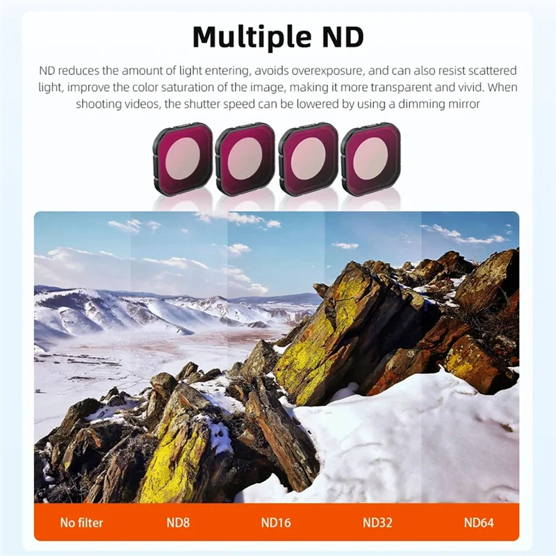مجموعة مرشح العدسة Classy-4Pcs ND مرشحات حامي العدسة طقم ملحقات الكاميرا ND8/16/32/64 طقم مرشح لـ Insta 360 ACE Pro2 #5