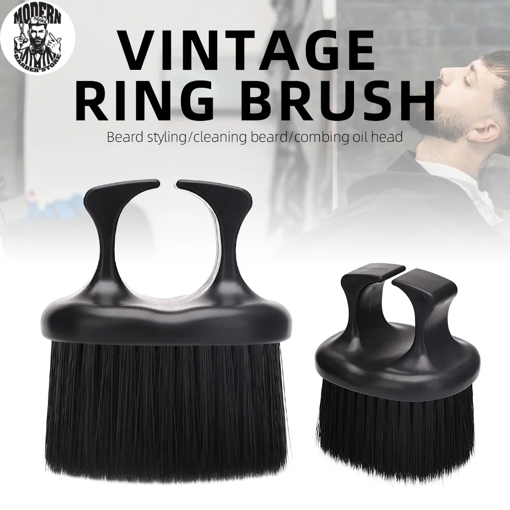 

Barbershop Clean Hairbrush Neck Duster Brushes Hair Brush Soft Hair Nylon Finger Ring Brush Portable Beard Brush Cleaning Comb