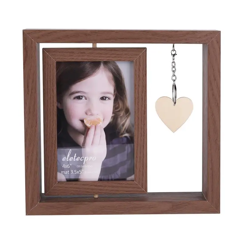 Rotating Photo Frame Double-Sided Display Picture Frames Anniversary Gifts For Living Room Bedroom Office Tabletop Decoration