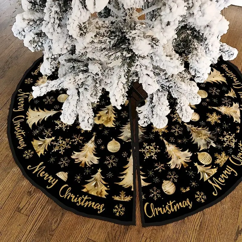 VIKAMA Red Secret Santa Sunglasses Snowflake Star Christmas Tree Skirt Funny Cool Holiday Festive Home Decor Durable Thick Soft
