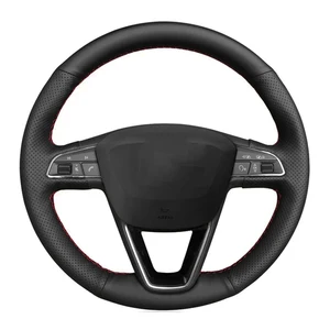 Anti-Slip Car steering wheel cover Artificial leather braid for Seat Leon 5f MK3 2013-2019 Ibiza 6J Tarraco Arona Ateca Alhambra 10 Main Sales Steering Cover Seat Ibiza - №8
