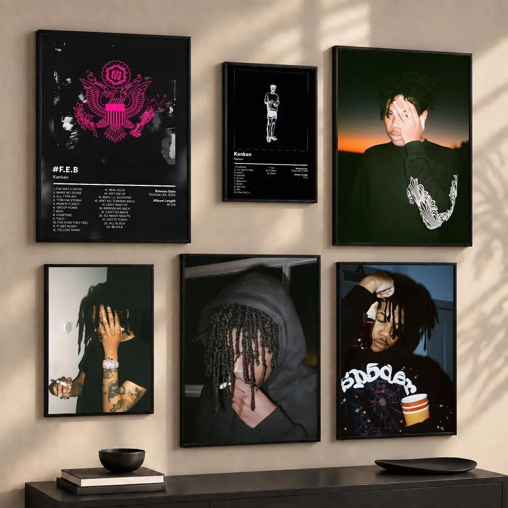 Underground Rap Artist K-Kankan Painting Calligraphy Canvas Poster Wall Art Prints for Living Room Bedroom Home Decor Gift