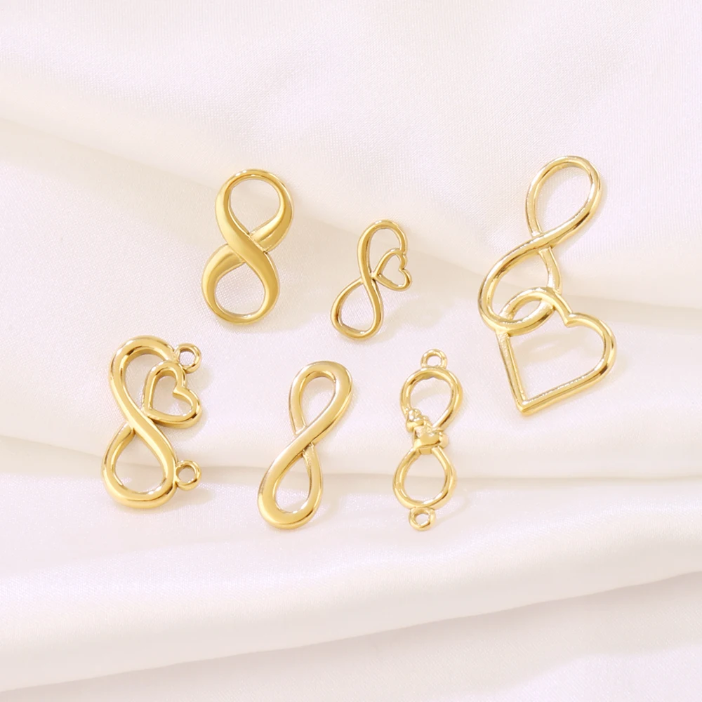 3 قطعة الفولاذ المقاوم للصدأ إنفينيتي رمز موصل حلية غير النظامية 8 قلادة صالح DIY بها بنفسك اليدوية صنع المجوهرات قلادة النتائج الحرفية #5