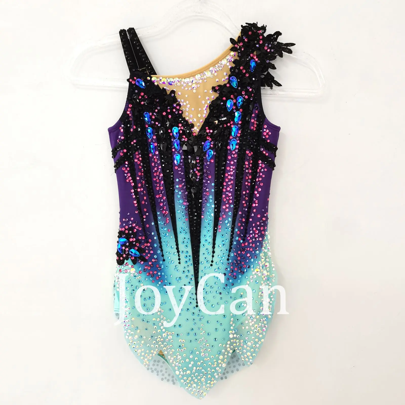 

JoyCan Rhthmic Gymnastics Leotards Girls Women Blue Purple Elegant Dance Wear for Competitiion