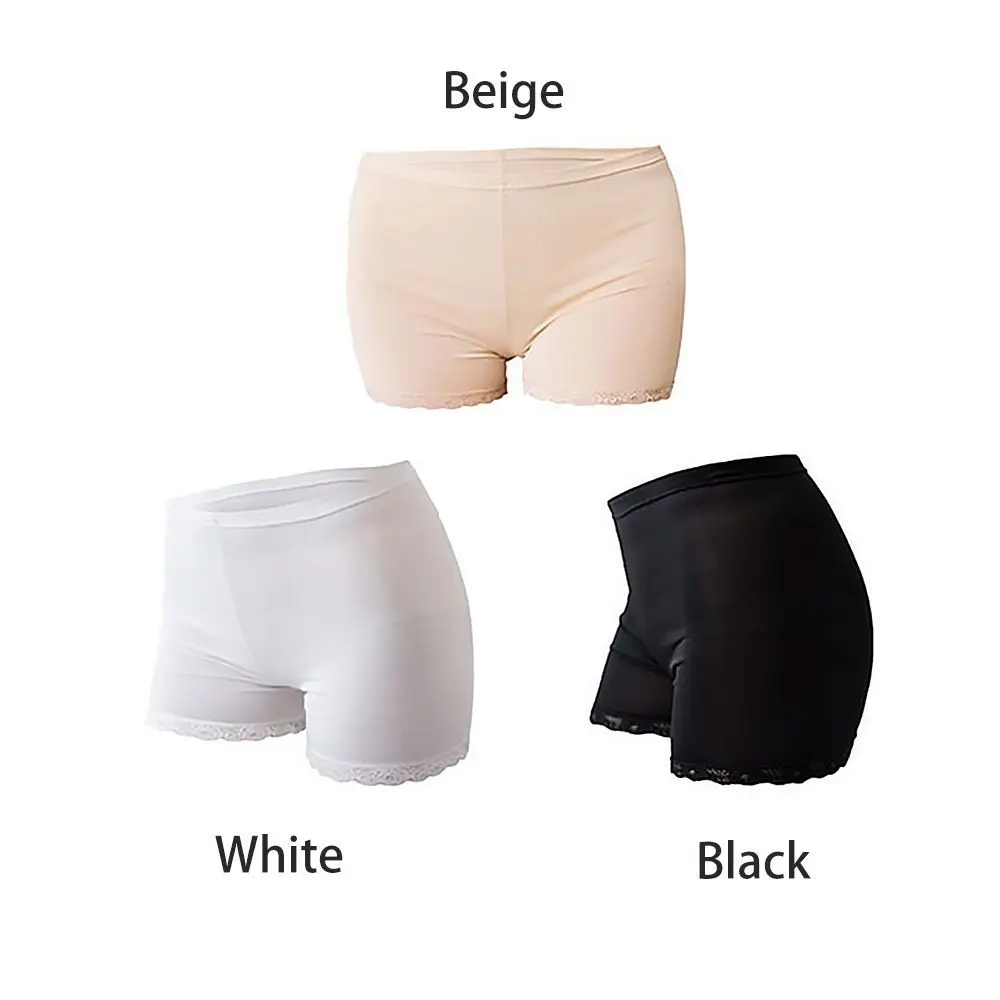 Women Ice Silk High Waist Underpants Summer Spring Safety Pants Safety Shorts