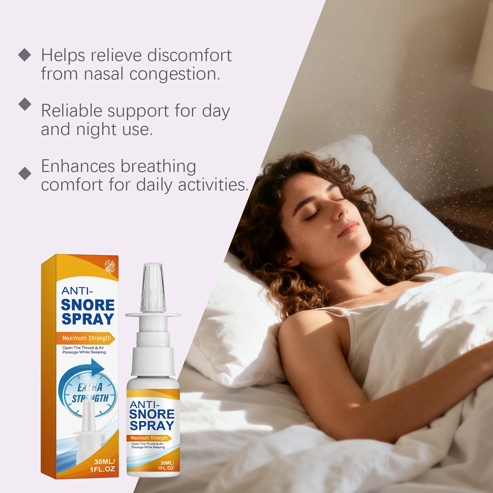 30ml Nose Spray Efficient Anti Snore Spray Relieve Throat Discomfort Moisturizes Nasal Cavity Gently And Naturally Protects Care