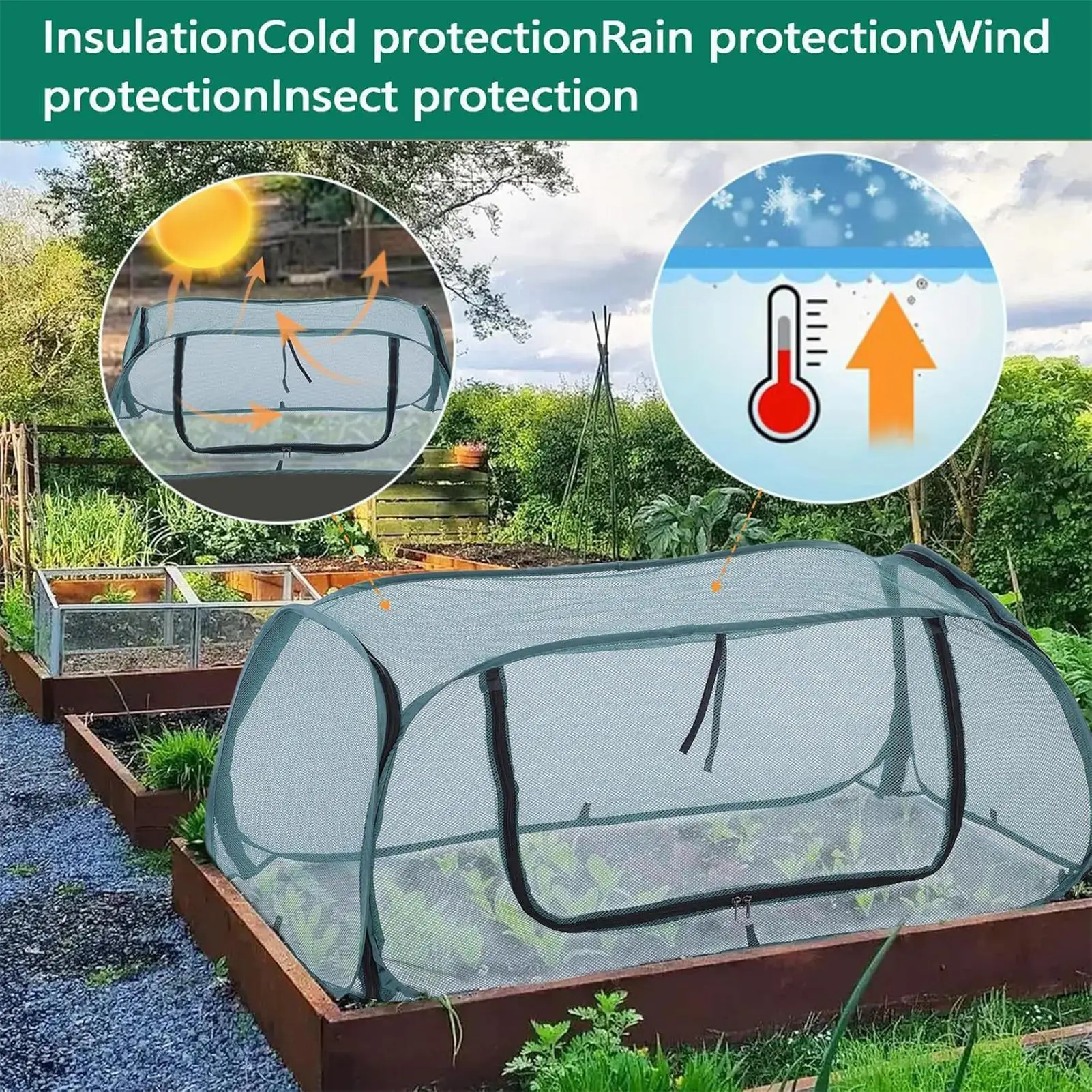 

Garden Covers For Raised Beds Mesh Flower Protector 45x19.6x17.7 Inch Garden Netting For Outdoor Gardening Vegetable Flower Crop