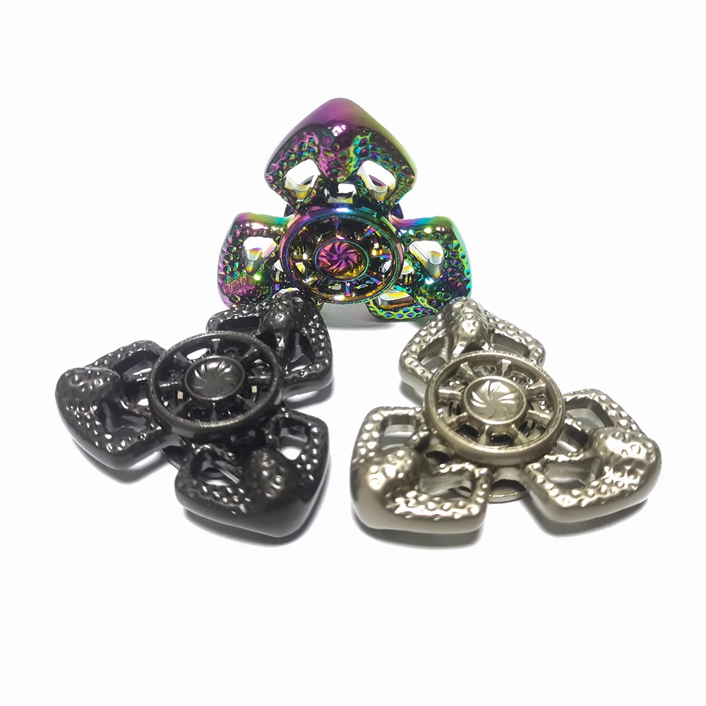 1 قطعة شخصية مجوفة من Edc Fidget Spinner-لعبة تخفيف التوتر المعدنية الرائعة لتحسين التركيز وتخفيف القلق-