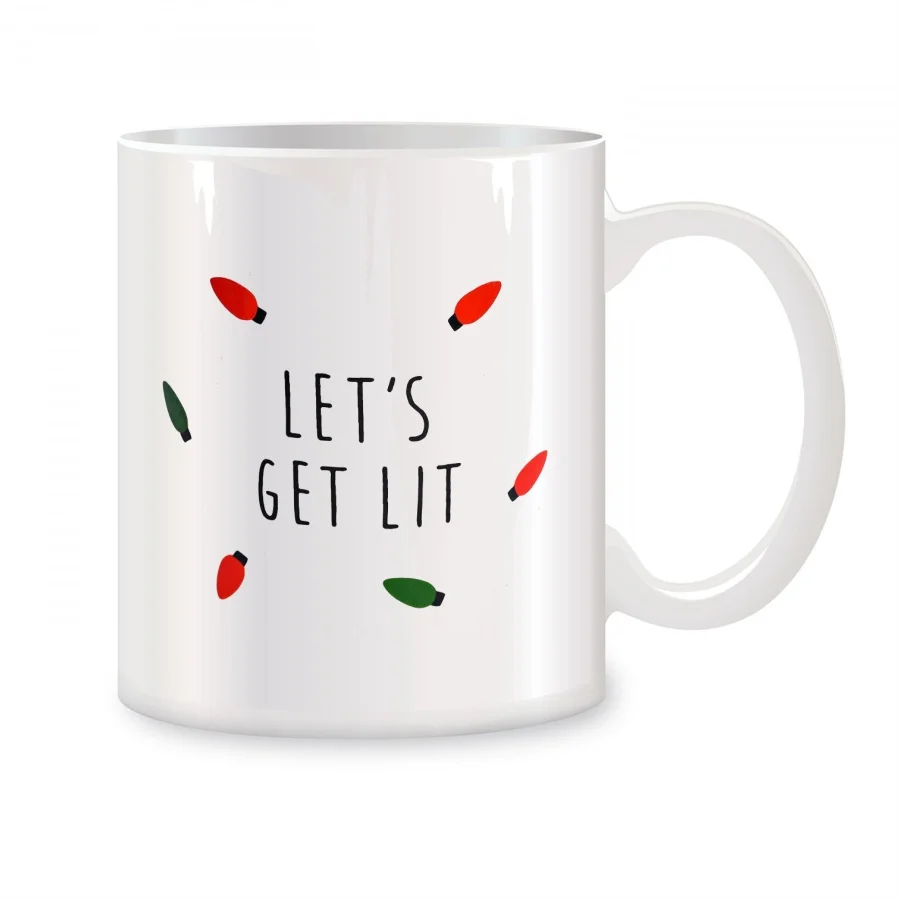 Lets Get Lit Coffee Mugs For Women Men Mom Dad Birthday Novelty Coffee Ceramic Tea Cups White 11 oz