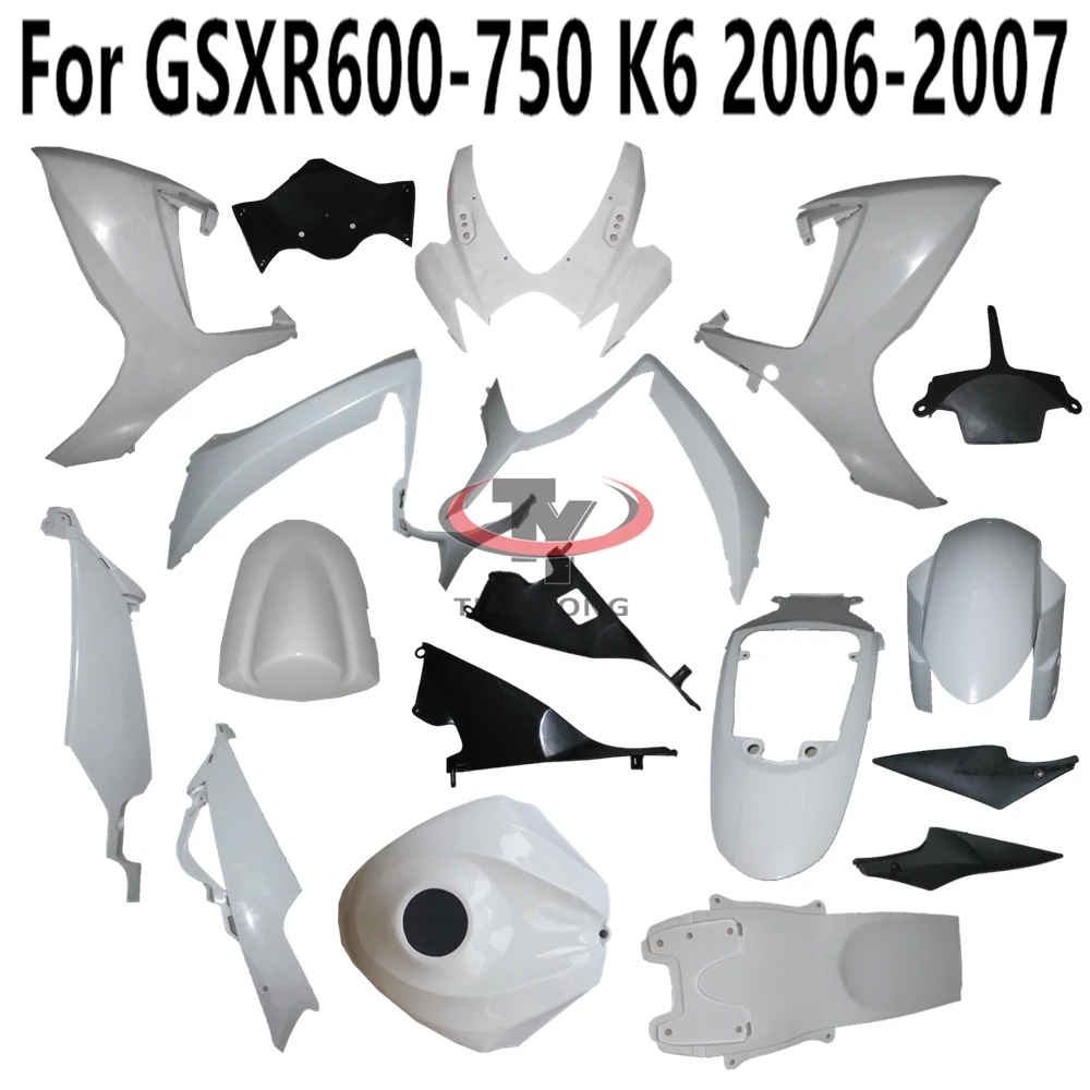 Unpainted Fairing Motorcycle For GSXR600 GSXR750 GSXR GSX 600 750 2006 2007 K6 Pack left right Bodywork Components