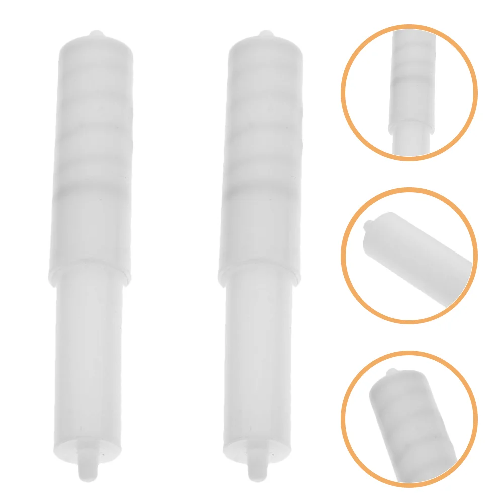 

2 Pcs Rollers Carton Accessories Spring Style Shaft Toilet Paper Holder Plastic White Telescopic Rod for Tissue