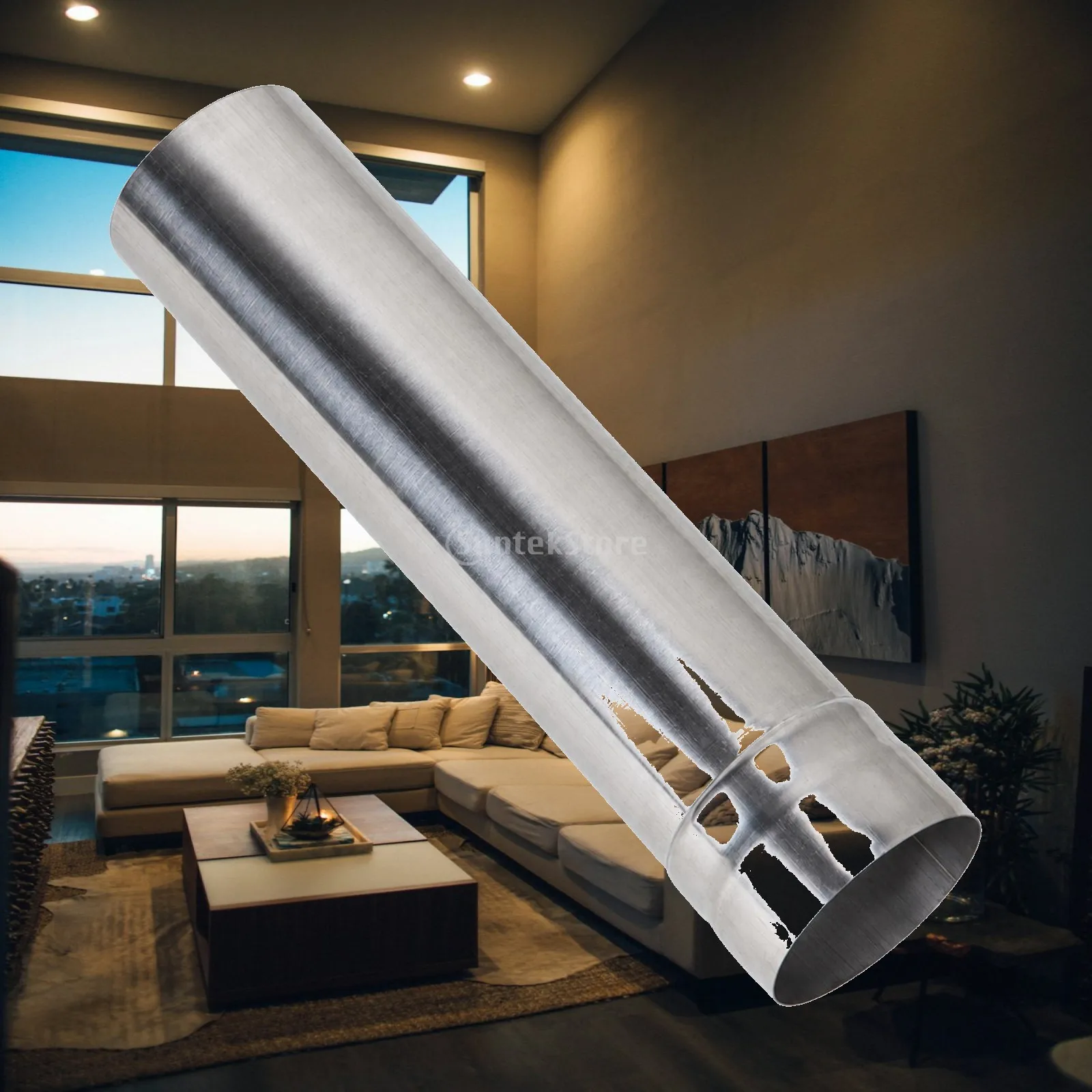 Tent Stove Chimney Accessory 60mm Stainless Steel Straight Flue Pipe for Firewood Burning Outdoor Venting