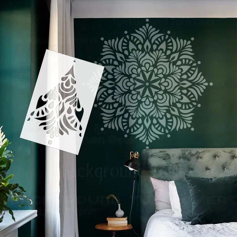 

Трафарет для стены и потолка 80-120 см, эффект штукатурки, мандала, мебель, живопись, пол, стены, камни, цветы, круглый шаблон