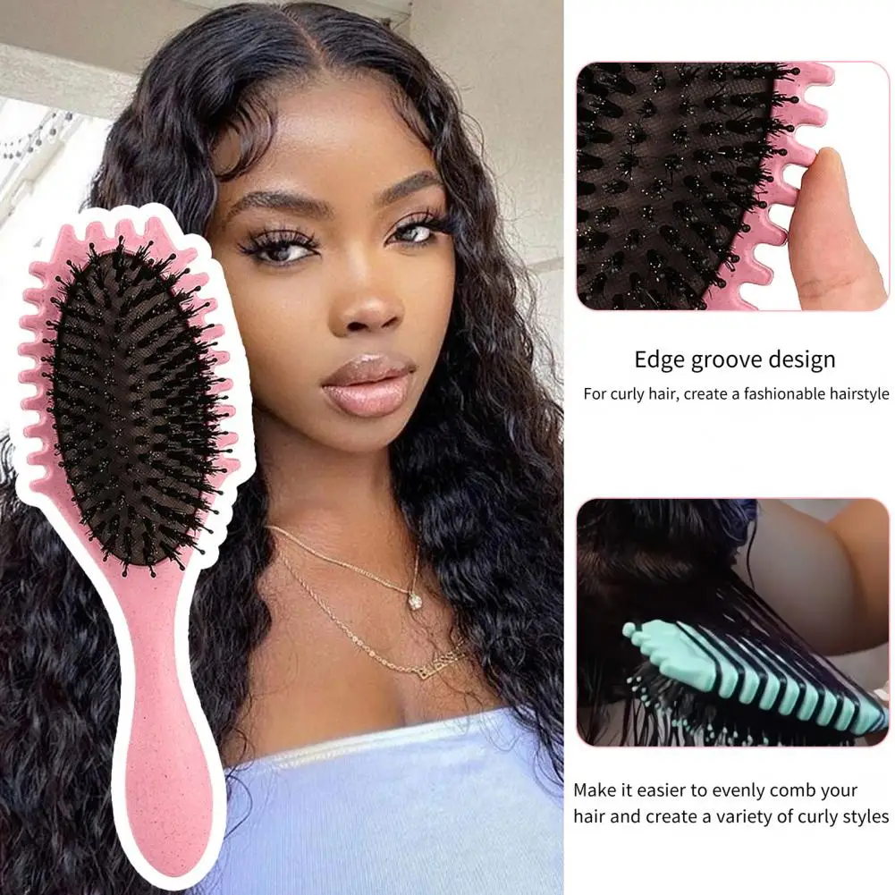 Curl Defining Hair Brush Soft Bristles Scalp Massage Curly Hair Shaping Styling Detangling Comb Women Hairdressing Tool Gadget