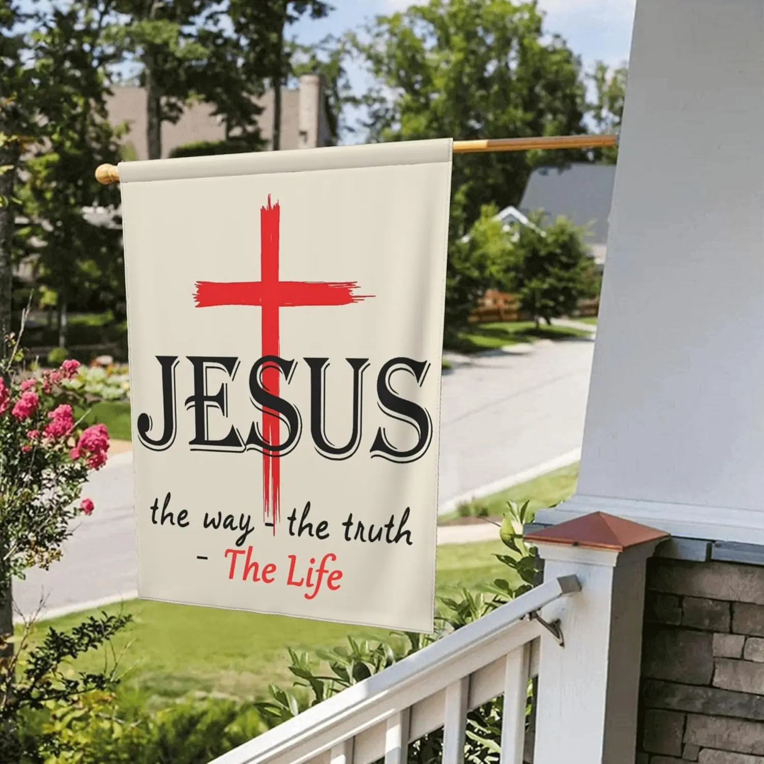 Jesus The Way Truth Life Flag 12.5