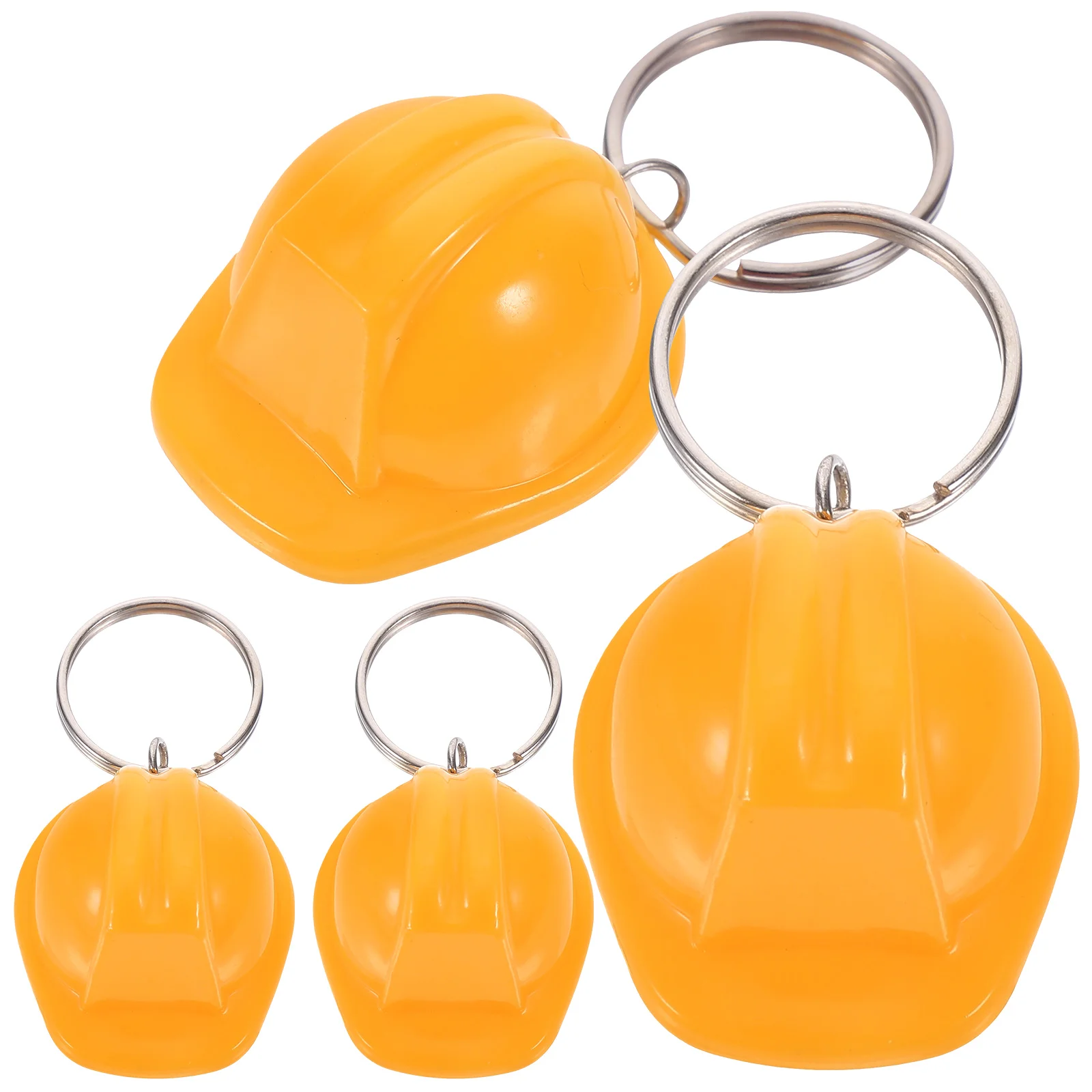 4 Pcs Bags Hard Hat Keychain Man Keyrings for Men Motorbike Helmets Zinc Alloy Backpack