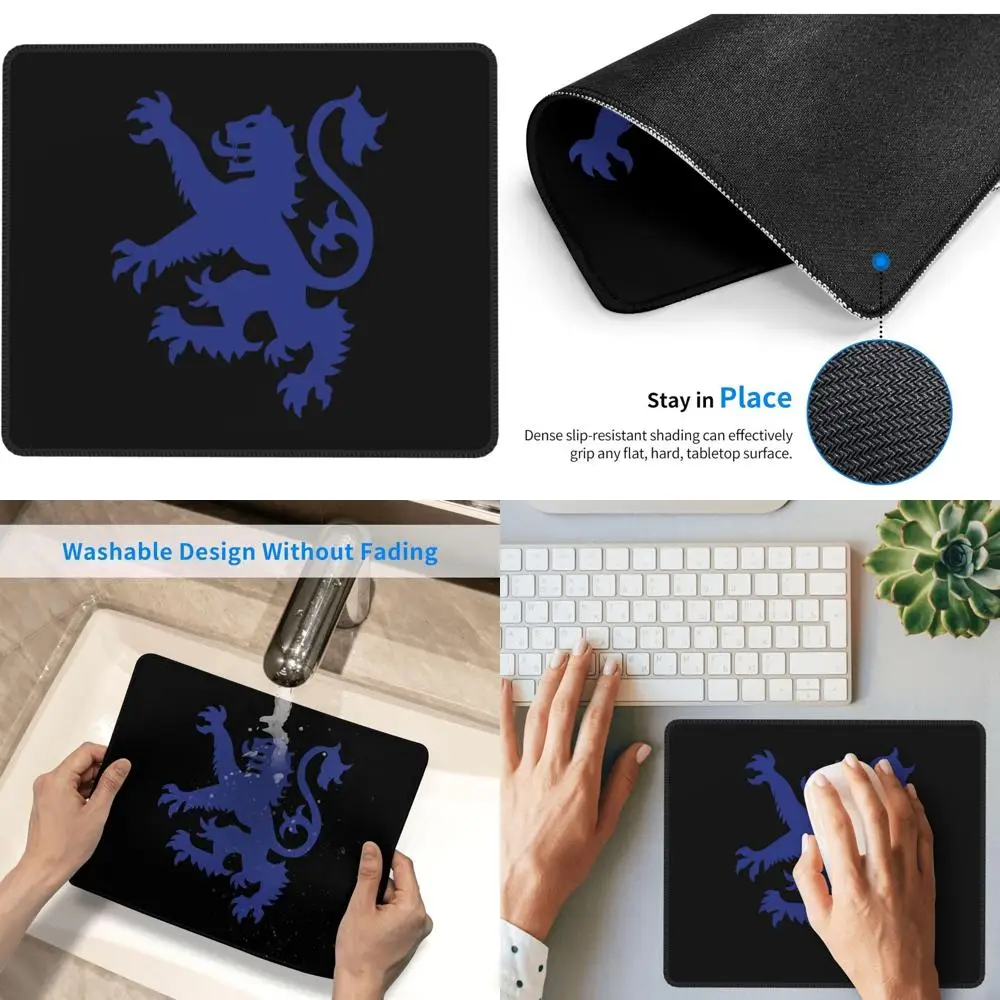 

Scotish Lion Flag Mouse Pad - 8.6 x 7 Laptop Gaming Mouse Mat with Stitched Edges and Non-Slip Rubber Base