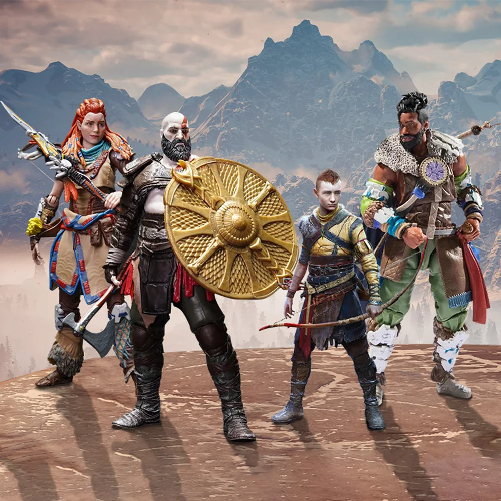 نموذج عمل الشكل من Kratos Atreus Varl ، مجموعة من الديكور ، شخصية اللعبة ، هدايا لعبة