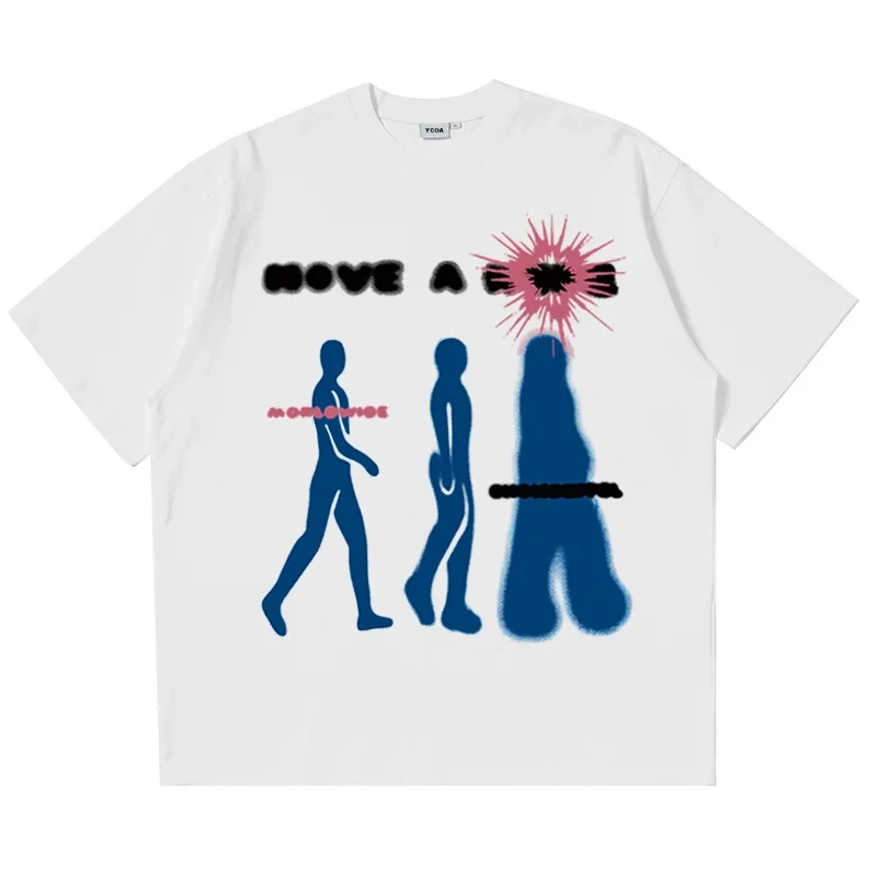 

Summer Cotton T-Shirt Oversized Vintage Harajuku Korean Fashion Graphic Streetwear Y2k Tops Short Sleeve Tee Gothic Clothing