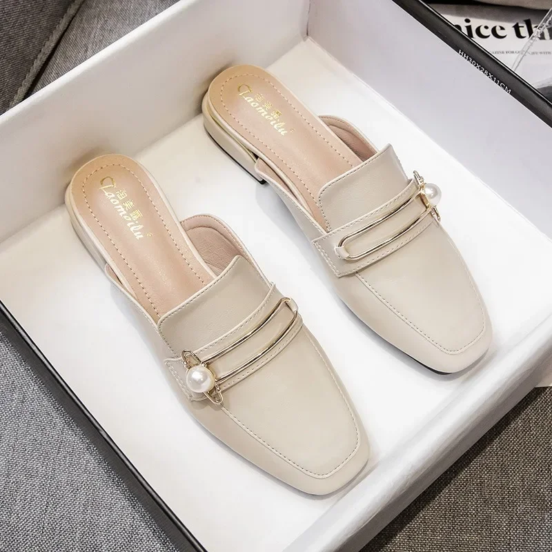 Baotou Half Slippers Female External Wear New Summer Korean Thick with Sandals Drag Female Shoes Womens Shoes