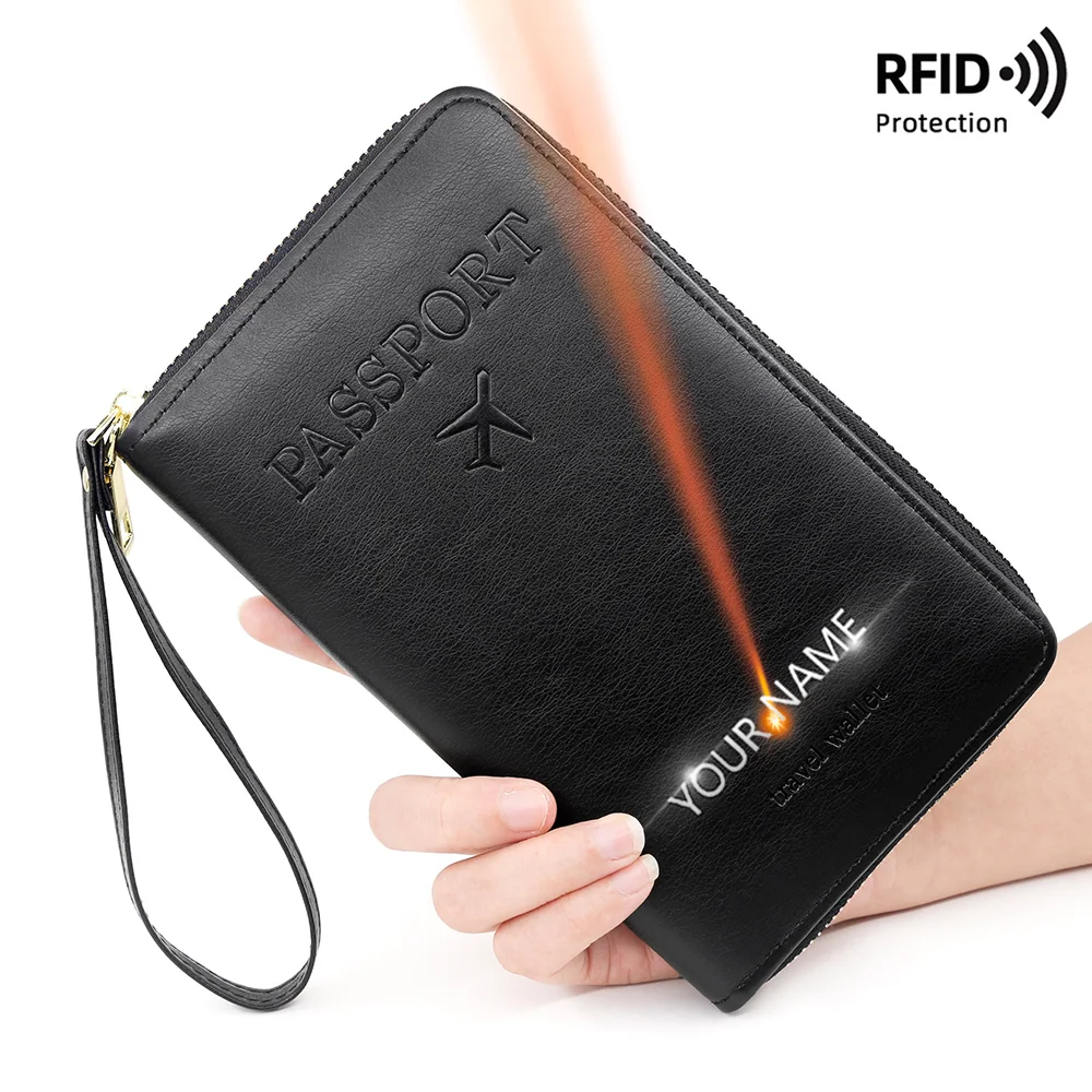 

Новый большой емкости RFID для женщин, кошелек для паспорта, сумки для карт, кошелек унисекс, простой держатель для SIM и SD-карты, мужские дорожные паспорты