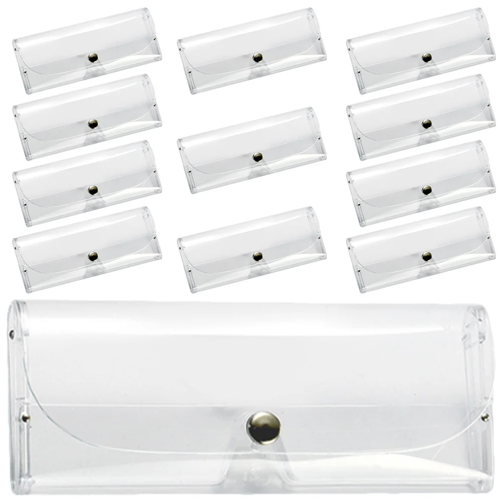 

12Pcs Eyeglass Storage Cases Transparent Hard Shell Compact Sunglasses Case Lightweight Travel Glasses Protector Scratch