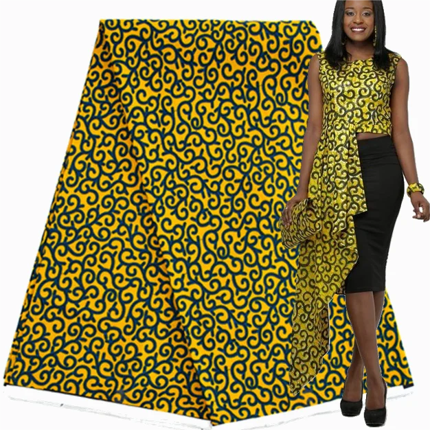 100% Cotton Ankara Wax Fabric Guaranteed Veritable African Pagne Wax Fabric Block Print Ghana Style Tissu For Women Dress Sewing