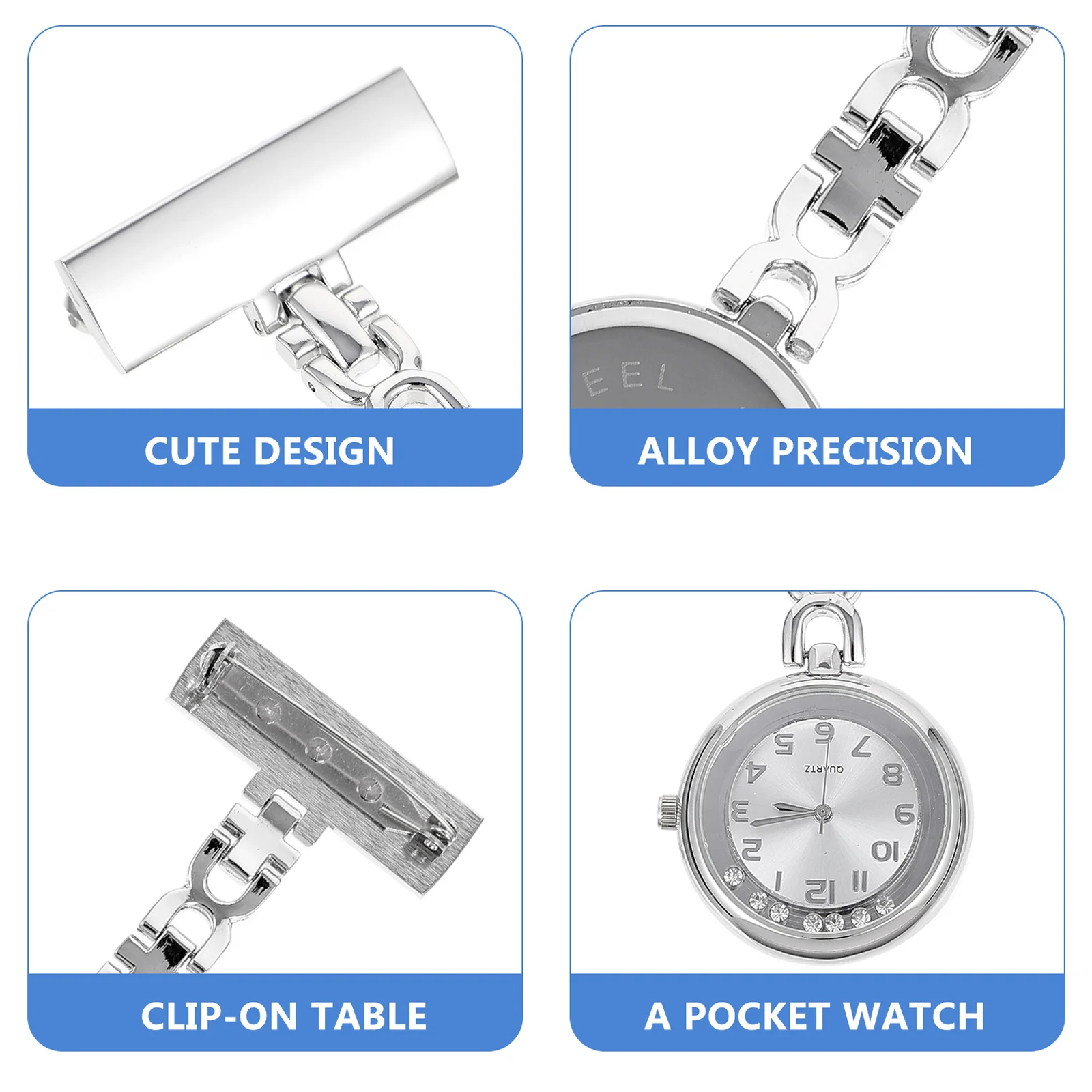

Diamond-Encrusted Women Nurse Large Dial Quartz Alloy Clip-On Pocket Watch For Nursing Students Doctors Nurses Hanging Fob Watch