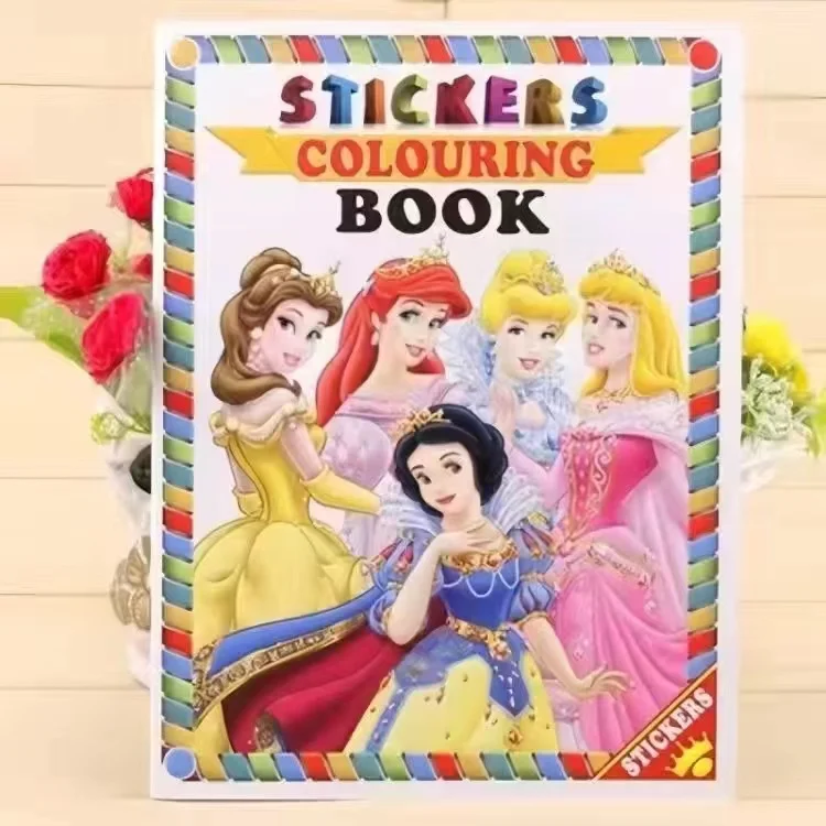 Libro di pittura principessa Disney puzzle per bambini libro di graffiti per l\'educazione precoce divertente libro da colorare regalo di