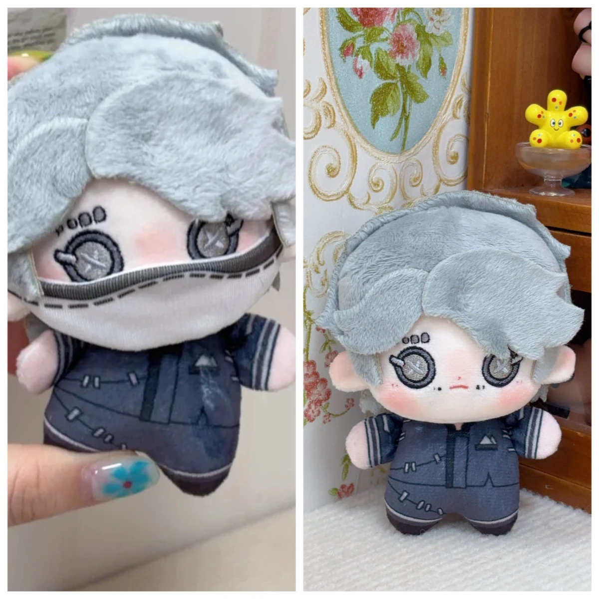 

10CM Anime Aesop Carl Identity V Attribute Plush Dress Up Cotton Doll Cosplay Clothes Pendant Keychain Plushie Toys for Kids