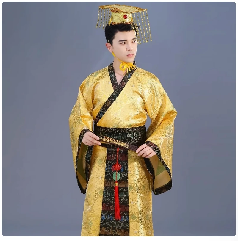 Nuevo disfraz histórico de actuación, disfraz de príncipe adulto, bata de dragón, disfraz de emperador de la Dinastía Han, Hanfu