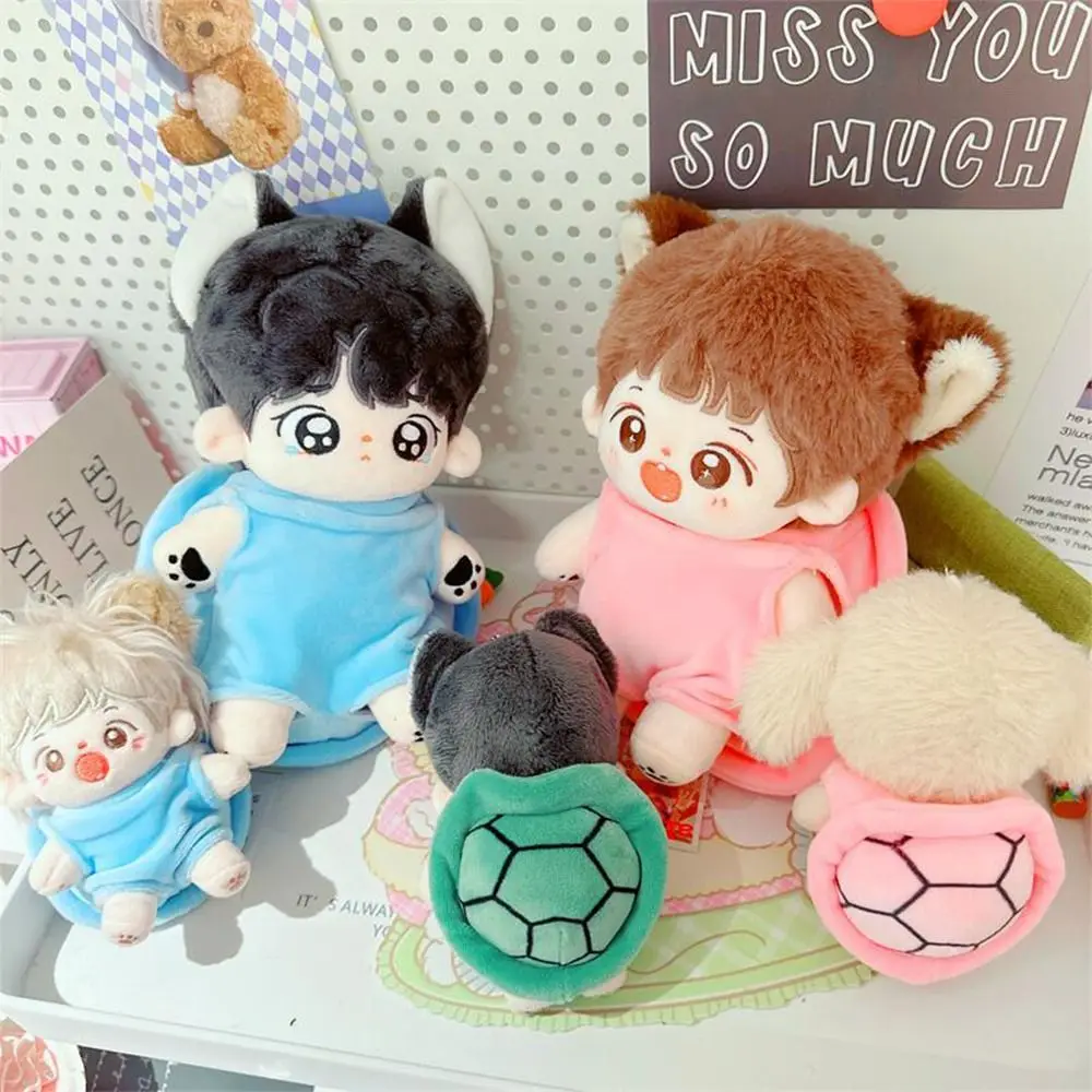 

Одежда для кукол 10 см/20 см, забавные зеленые, розовые, синие мини-пижамы с изображением черепахи из мультфильма, плюшевые аксессуары для кукол, миниатюрный костюм для ползания, игрушки