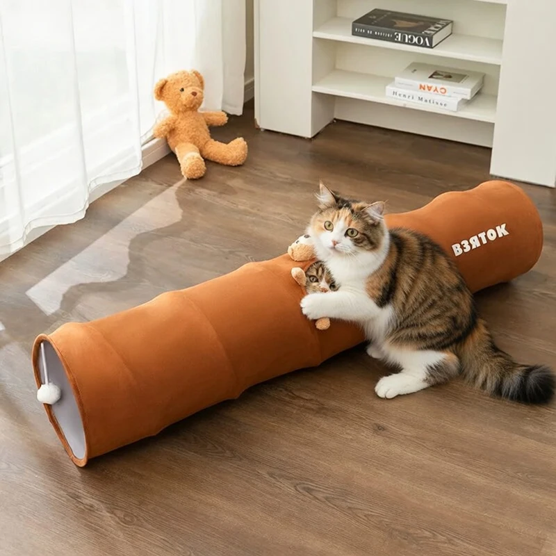 

Cat Supplies Cat Toys Cat Tunnel Print Crinkly Pet Tunnel Kitten Play Toy Collapsible Cat Accessories Toys for Cats