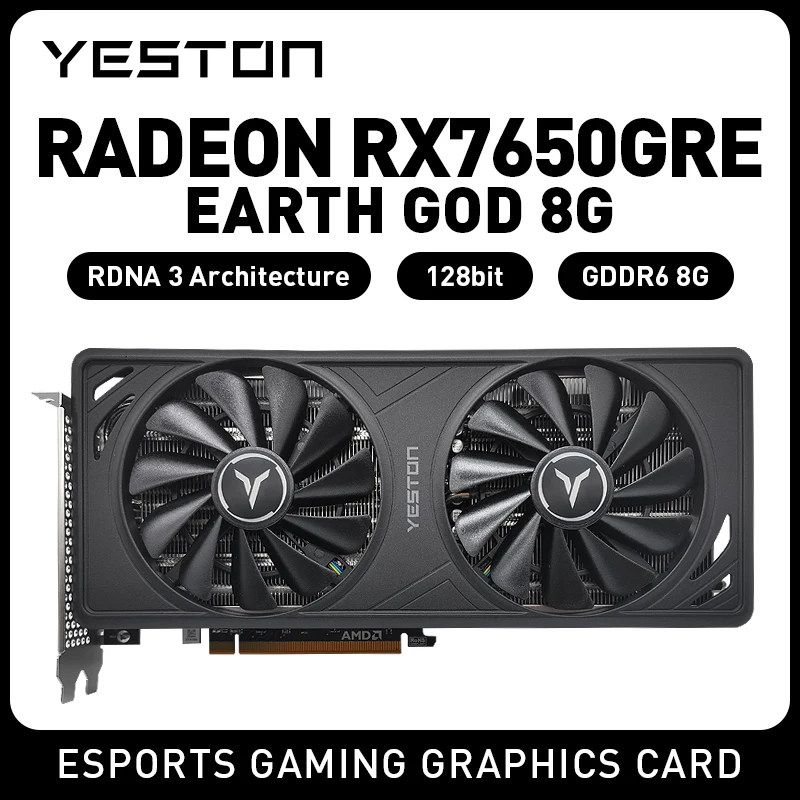 

Видеокарта Yeston RX7650GRE, 8 ГБ GDDR6, игровой графический процессор — высокопроизводительная видеокарта Earth God Edition 1080p/1440p