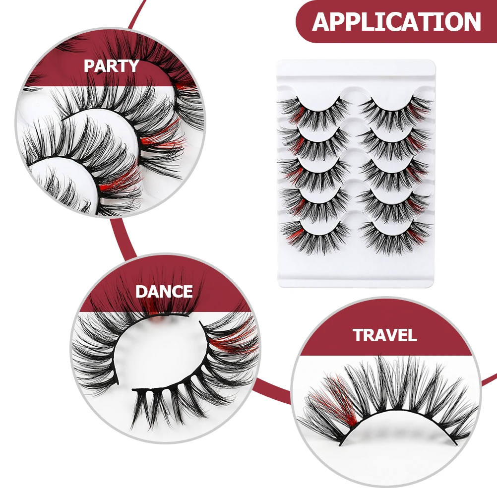 

5 Pairs 3d False Eyelashes Simulation Women Fake Makeup Mix Artificial Imitation Natural