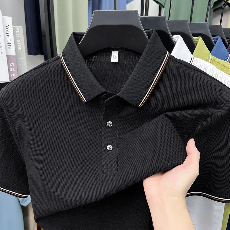 

2026 New Summer Men's Half Sleeved Lapel Men's Short Sleeved T-shirt Polo Shirt Men's Top