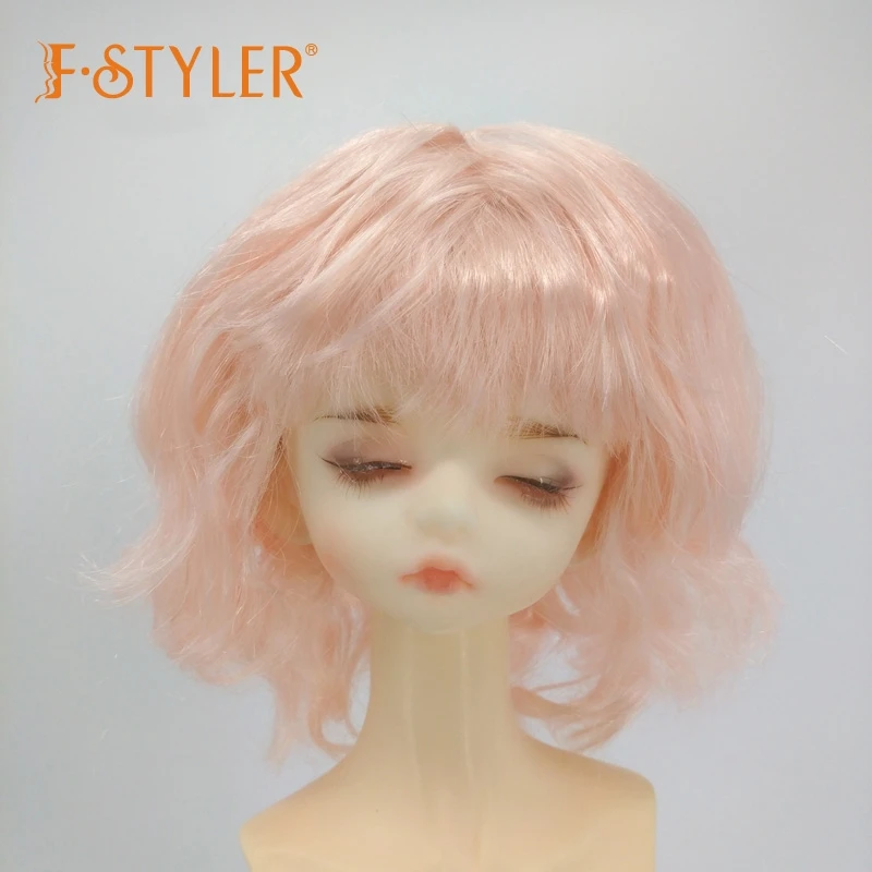 FStyler Doll Wig Naturally Curl Short Soft Synthetic Mohair Wig Various Colors Hair Doll Accessories Customization