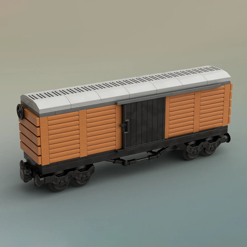 

Railway train model building blocks, Cattle Car funnel car model, city car model building blocks, DIY assembly toy set