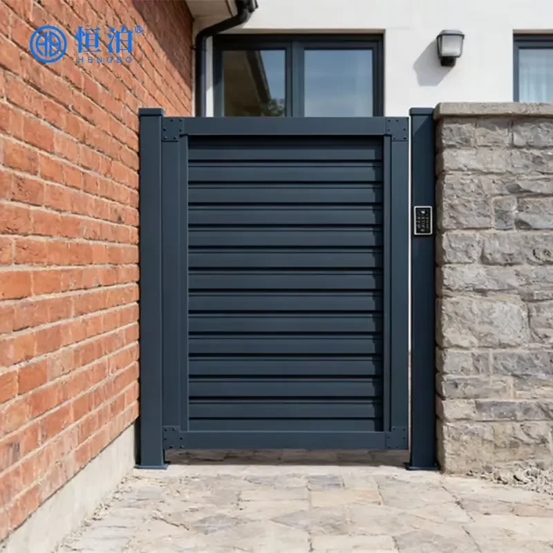 New Arrival Hengbo Modern Louvered Pedestrian Side Gate Factory Customized Automatic Door Small Access Hidden Swing Channel