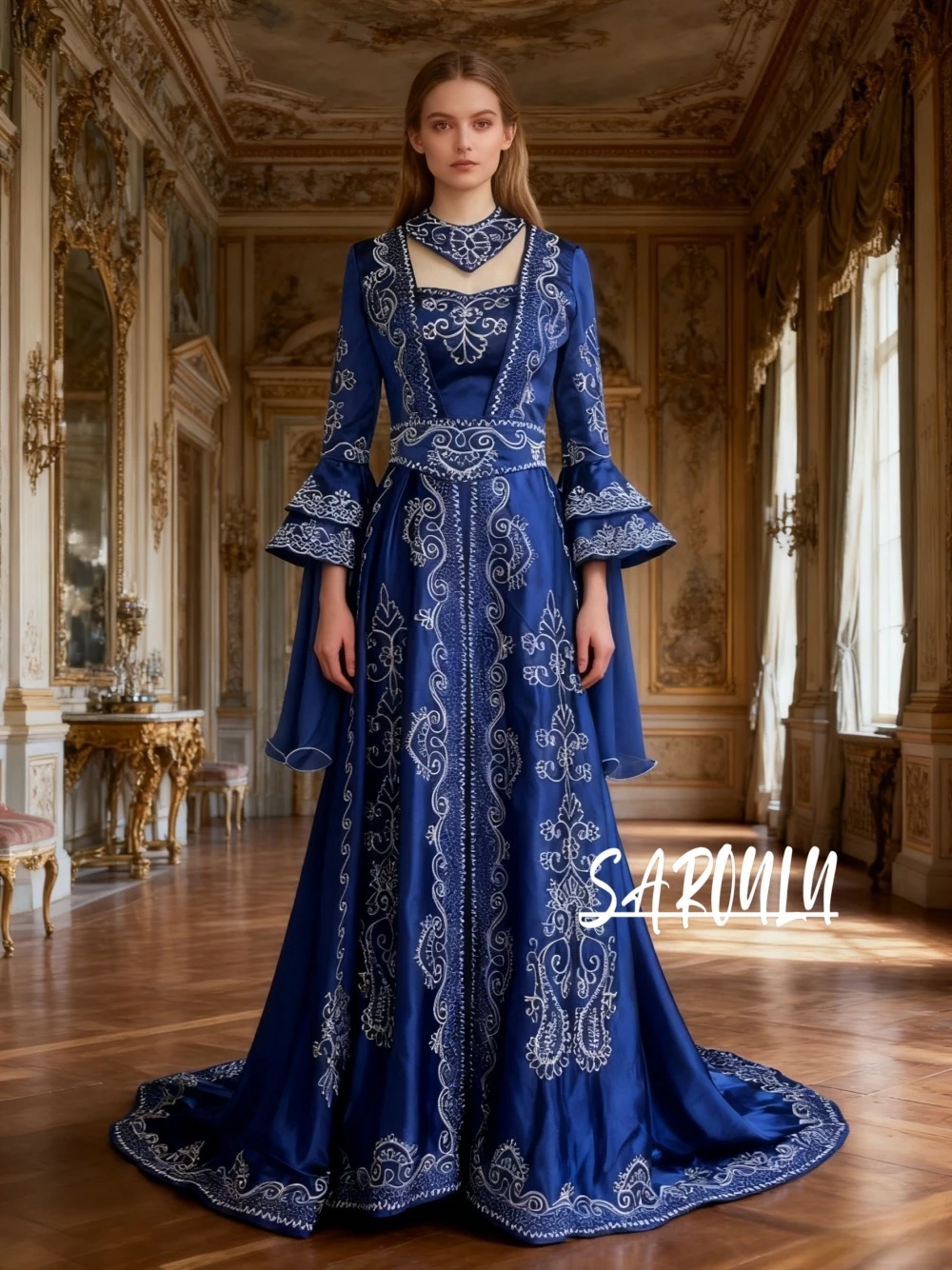 Caftan A Line Embroidery Evening Dress Luxury Party Kaftan Appliques Tassel Customized Plus Size Prom Gown Vestidos De Gala
