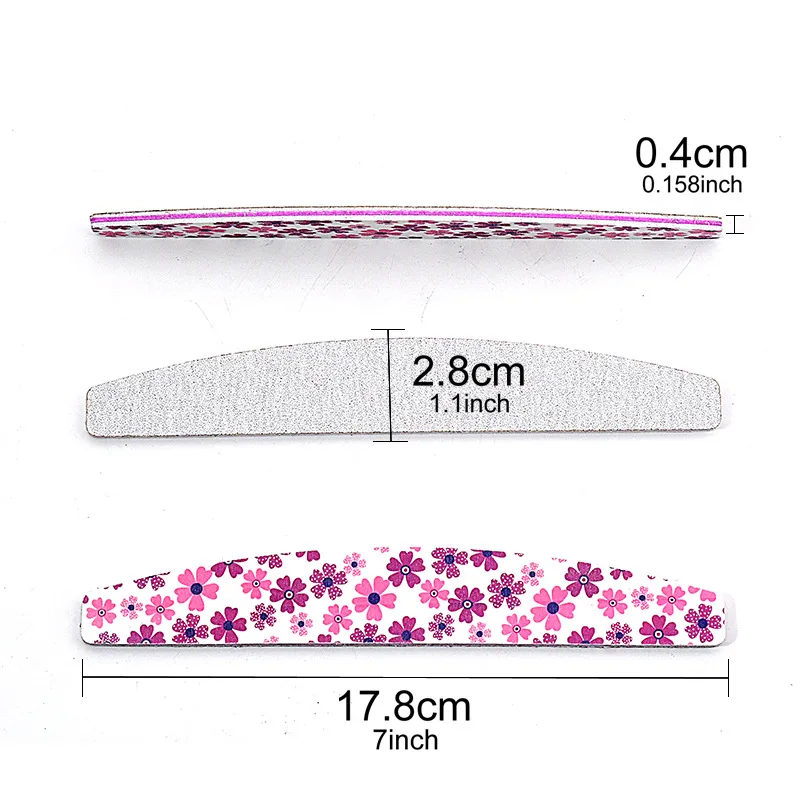 5/10Pcs Flower Print Nails Files 100 180 Nail Styling Accessories Buffer For Nail Professional Manicure Nail Tool