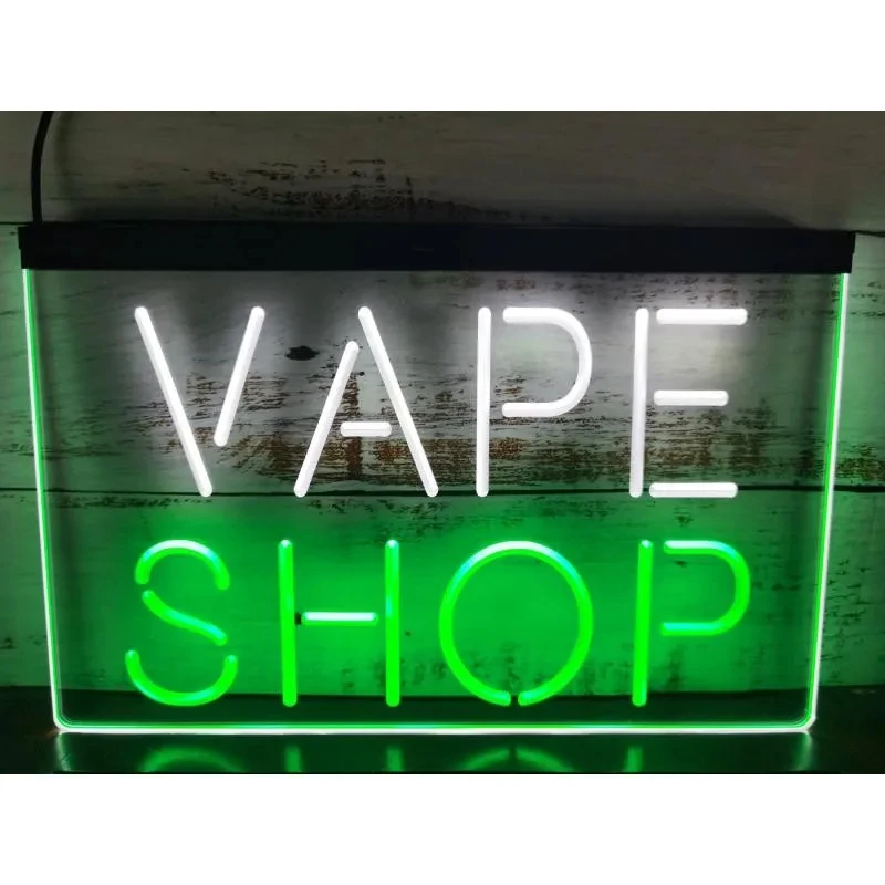 

Vape Shop двухцветная искусственная неоновая фотография искусство на стену для магазина, декор на стену для клуба, офиса, винтажный декор, декор для фермерского дома