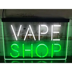 Vape Shop Dual Color LED Neon Sign-3D Carving Wall Art for Shop,Club Wall Decor Signs,Office,Vintage Decor,Farmhouse Decor