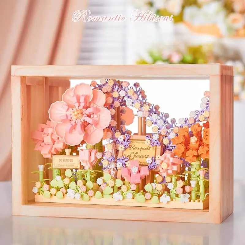 DIY لغز إطار الصورة شجرة زهر الكرز منزل بنة مجموعة الزهور الخالدة عالية القيمة هدية عيد الحب ل